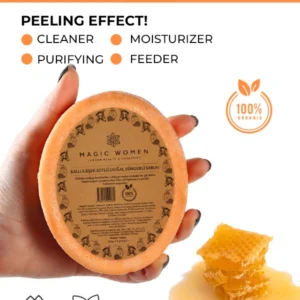Natural Sponge Soap with Donkey Milk & Honey – 120g